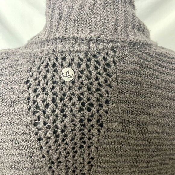 Prana Cardigan Woman's XS/S Wrap Open Knit Brown Organic Cotton Sweater Warm - Picture 5 of 9